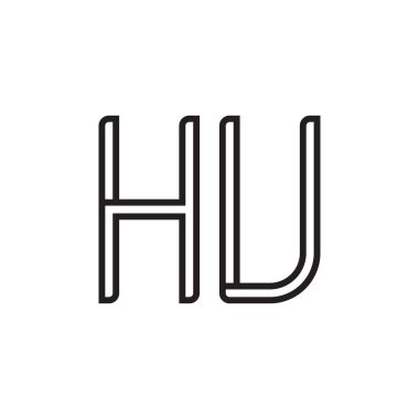 hu ilk harf vektör logo simgesi