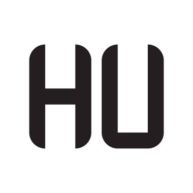 hu ilk harf vektör logo simgesi