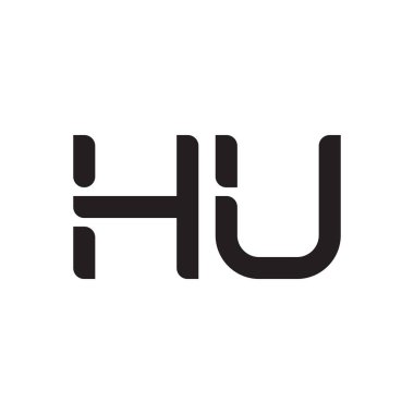 hu ilk harf vektör logo simgesi