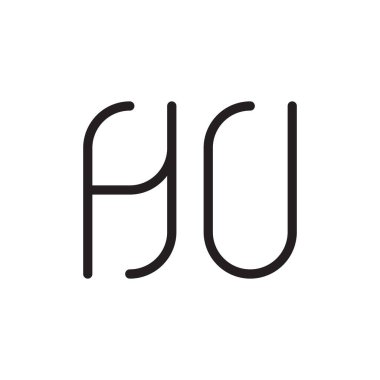 hu ilk harf vektör logo simgesi