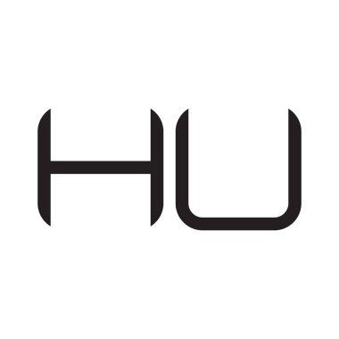 hu ilk harf vektör logo simgesi