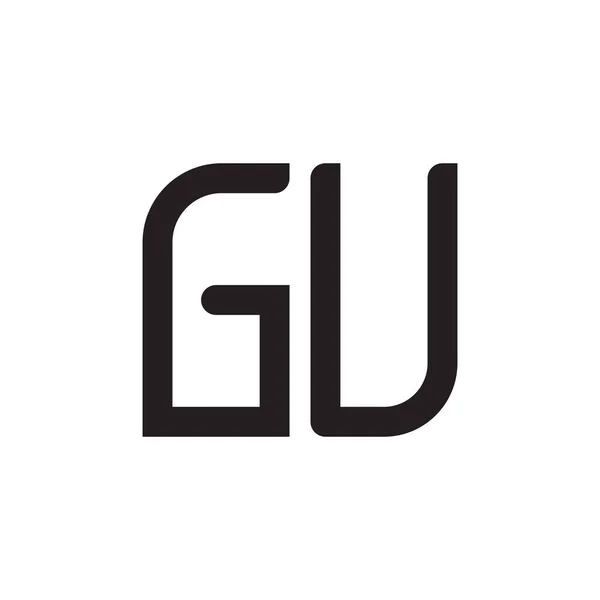 Gu初期文字ベクトルロゴアイコン — ストックベクタ