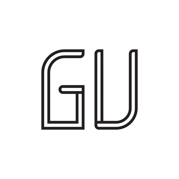 Gu初期文字ベクトルロゴアイコン — ストックベクタ