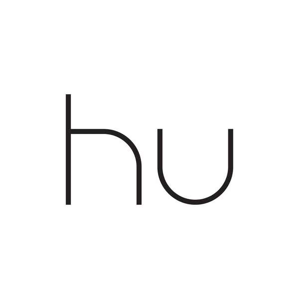 Hu初期文字ベクトルロゴアイコン — ストックベクタ