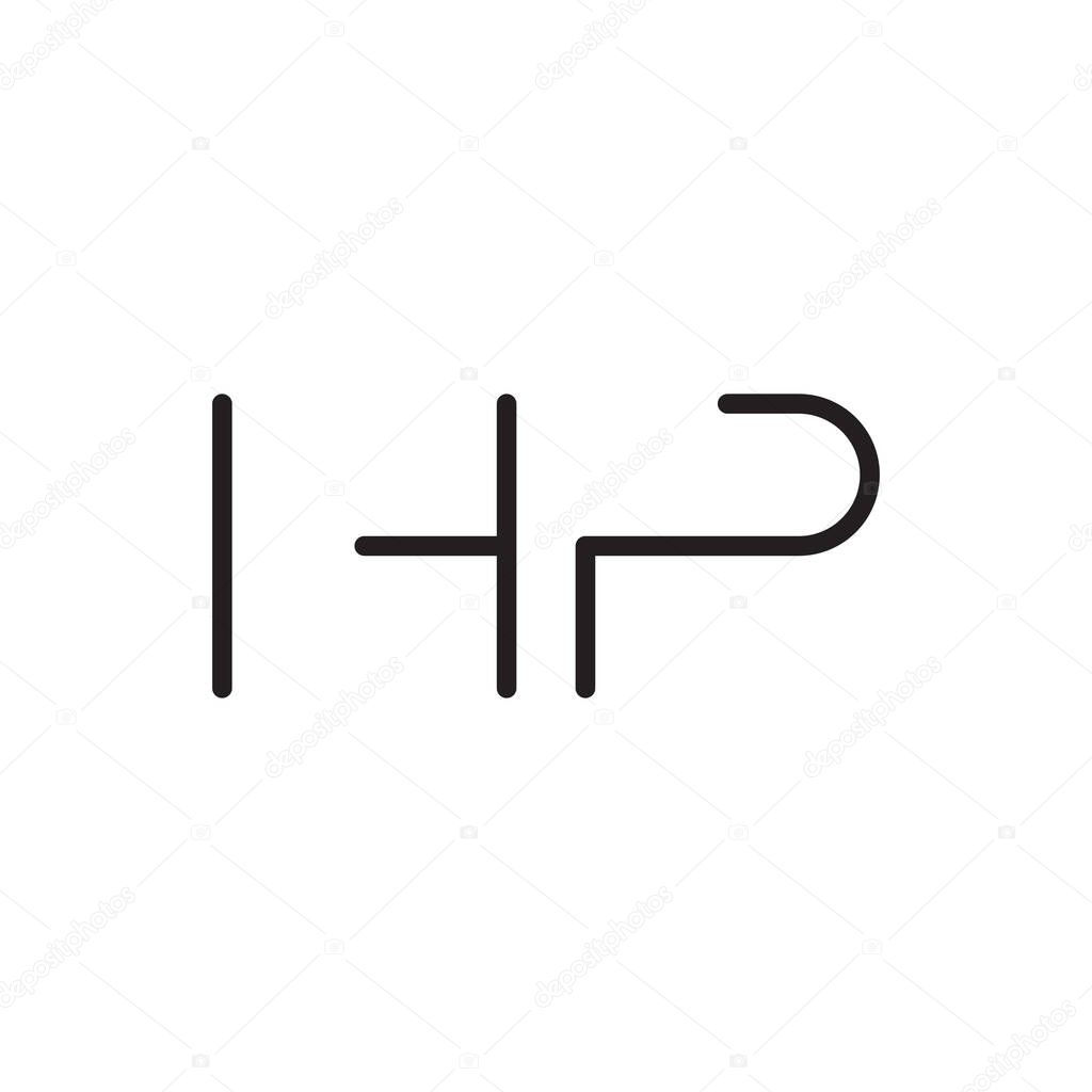 hp initial letter vector logo icon