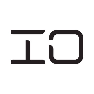 io ilk harf vektör logo simgesi