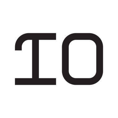 io ilk harf vektör logo simgesi