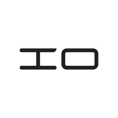io ilk harf vektör logo simgesi