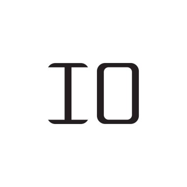 io ilk harf vektör logo simgesi