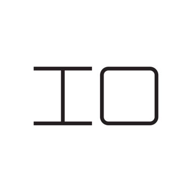 io ilk harf vektör logo simgesi