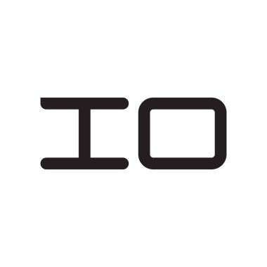 io ilk harf vektör logo simgesi