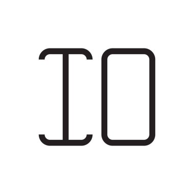 io ilk harf vektör logo simgesi