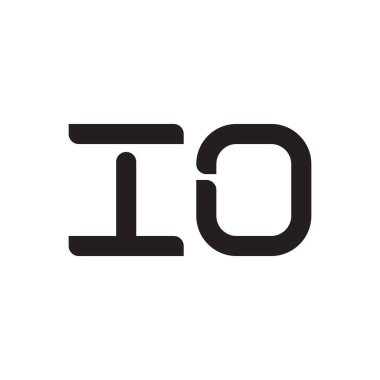 io ilk harf vektör logo simgesi