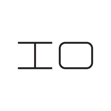 io ilk harf vektör logo simgesi