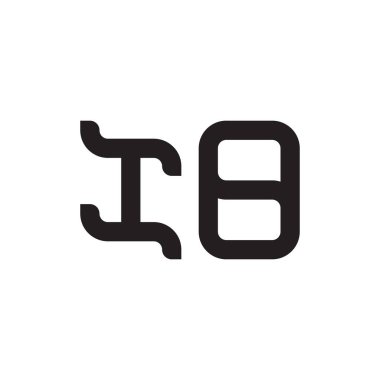 io ilk harf vektör logo simgesi