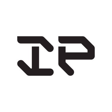 IP ilk harf vektör logo simgesi