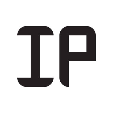 IP ilk harf vektör logo simgesi