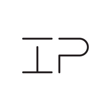 IP ilk harf vektör logo simgesi