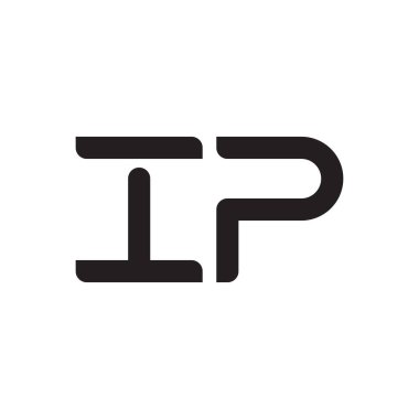 IP ilk harf vektör logo simgesi