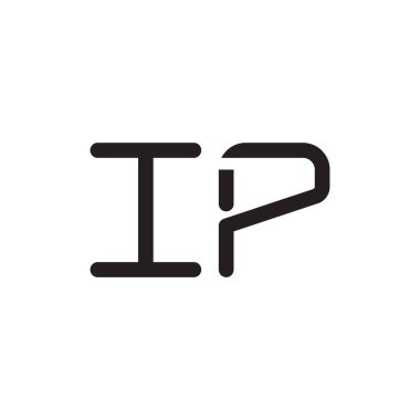 IP ilk harf vektör logo simgesi