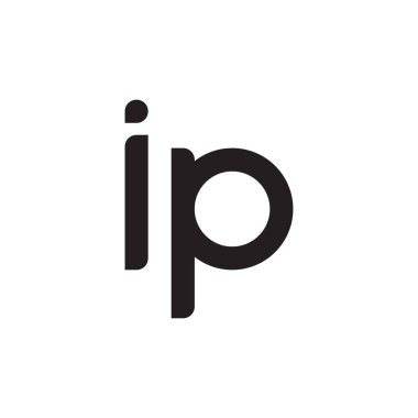 IP ilk harf vektör logo simgesi