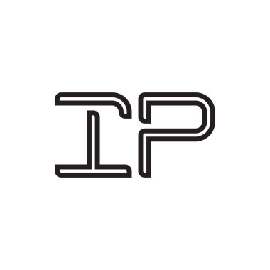 IP ilk harf vektör logo simgesi