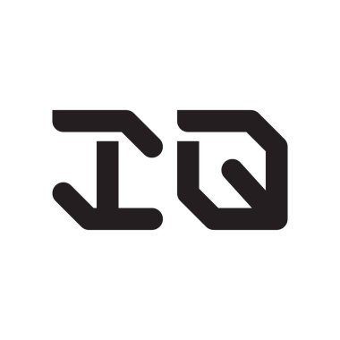 iq ilk harf vektör logo simgesi