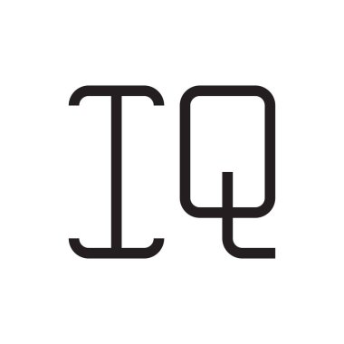 iq ilk harf vektör logo simgesi