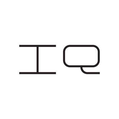 iq ilk harf vektör logo simgesi
