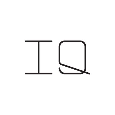 iq ilk harf vektör logo simgesi