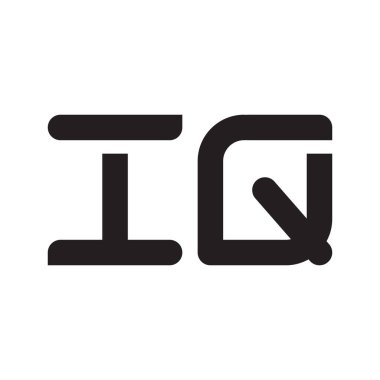iq ilk harf vektör logo simgesi