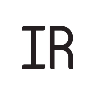 ir ilk harf vektör logo simgesi