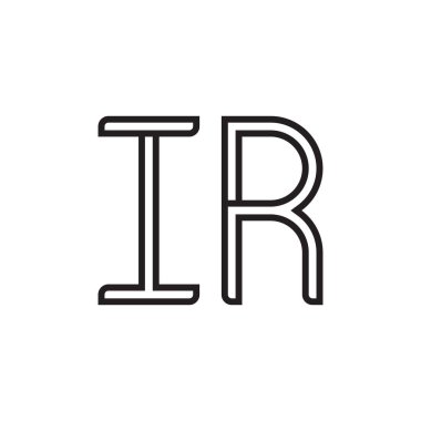 ir ilk harf vektör logo simgesi