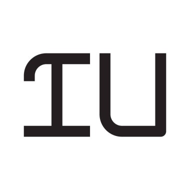 iu ilk harf vektör logo simgesi