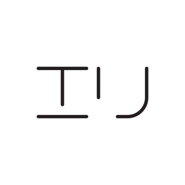 iu ilk harf vektör logo simgesi