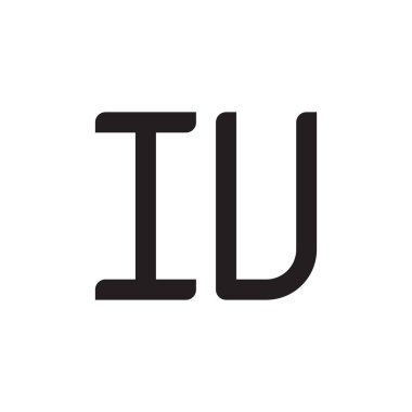 iu ilk harf vektör logo simgesi