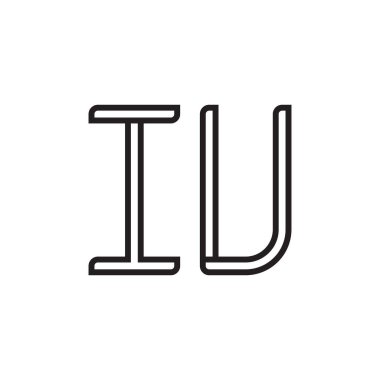iu ilk harf vektör logo simgesi