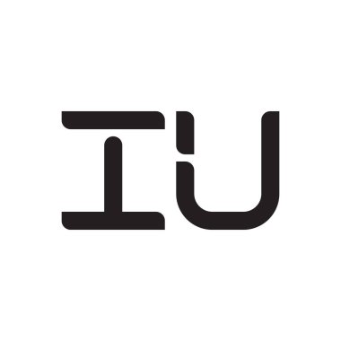 iu ilk harf vektör logo simgesi