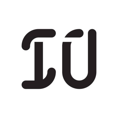 iu ilk harf vektör logo simgesi