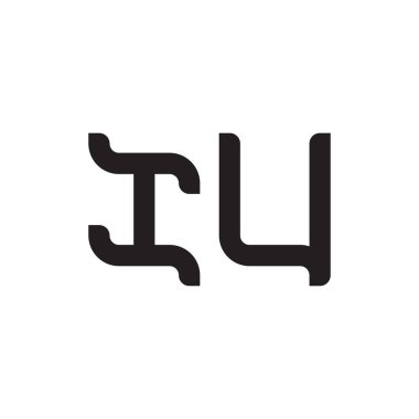 iu ilk harf vektör logo simgesi