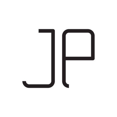 jp ilk harf vektör logo simgesi