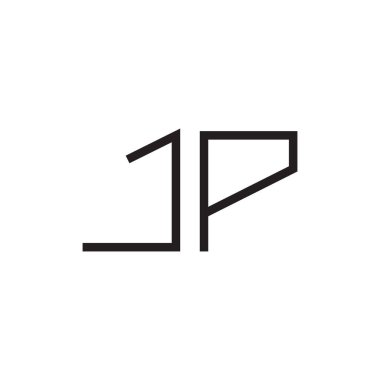 jp ilk harf vektör logo simgesi
