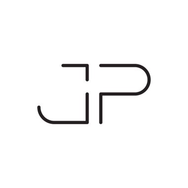 jp ilk harf vektör logo simgesi