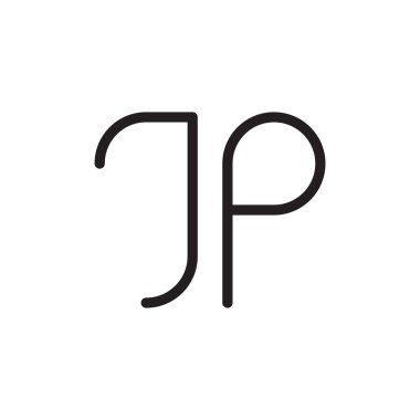 jp ilk harf vektör logo simgesi