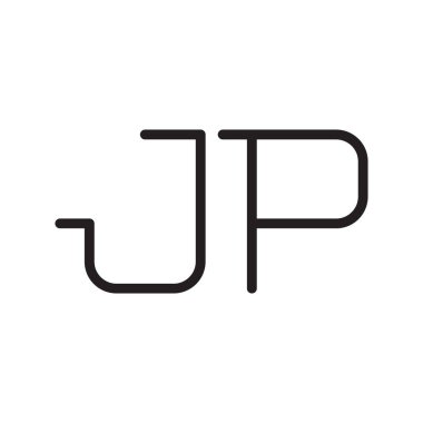jp ilk harf vektör logo simgesi
