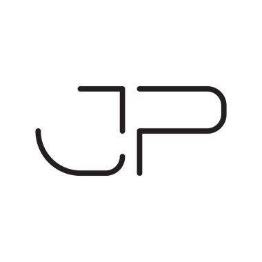 jp ilk harf vektör logo simgesi