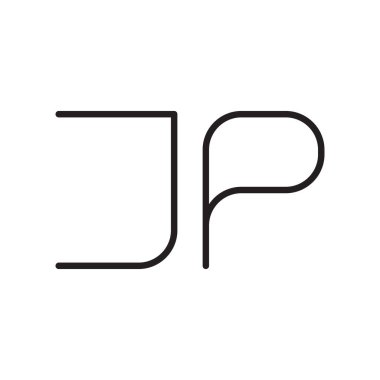 jp ilk harf vektör logo simgesi