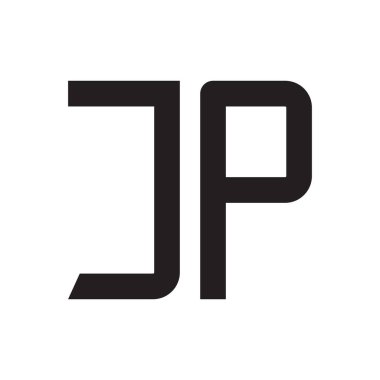 jp ilk harf vektör logo simgesi