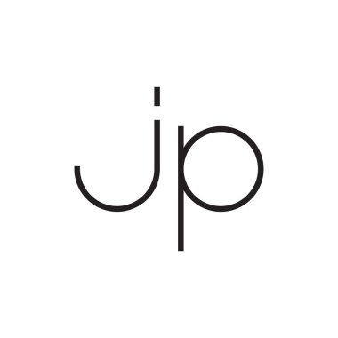 jp ilk harf vektör logo simgesi
