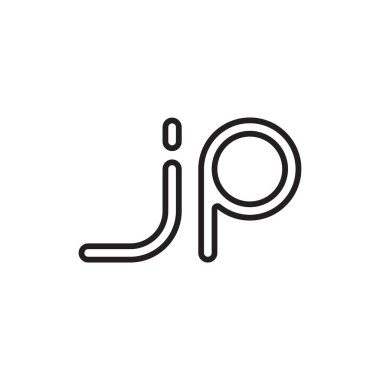 jp ilk harf vektör logo simgesi